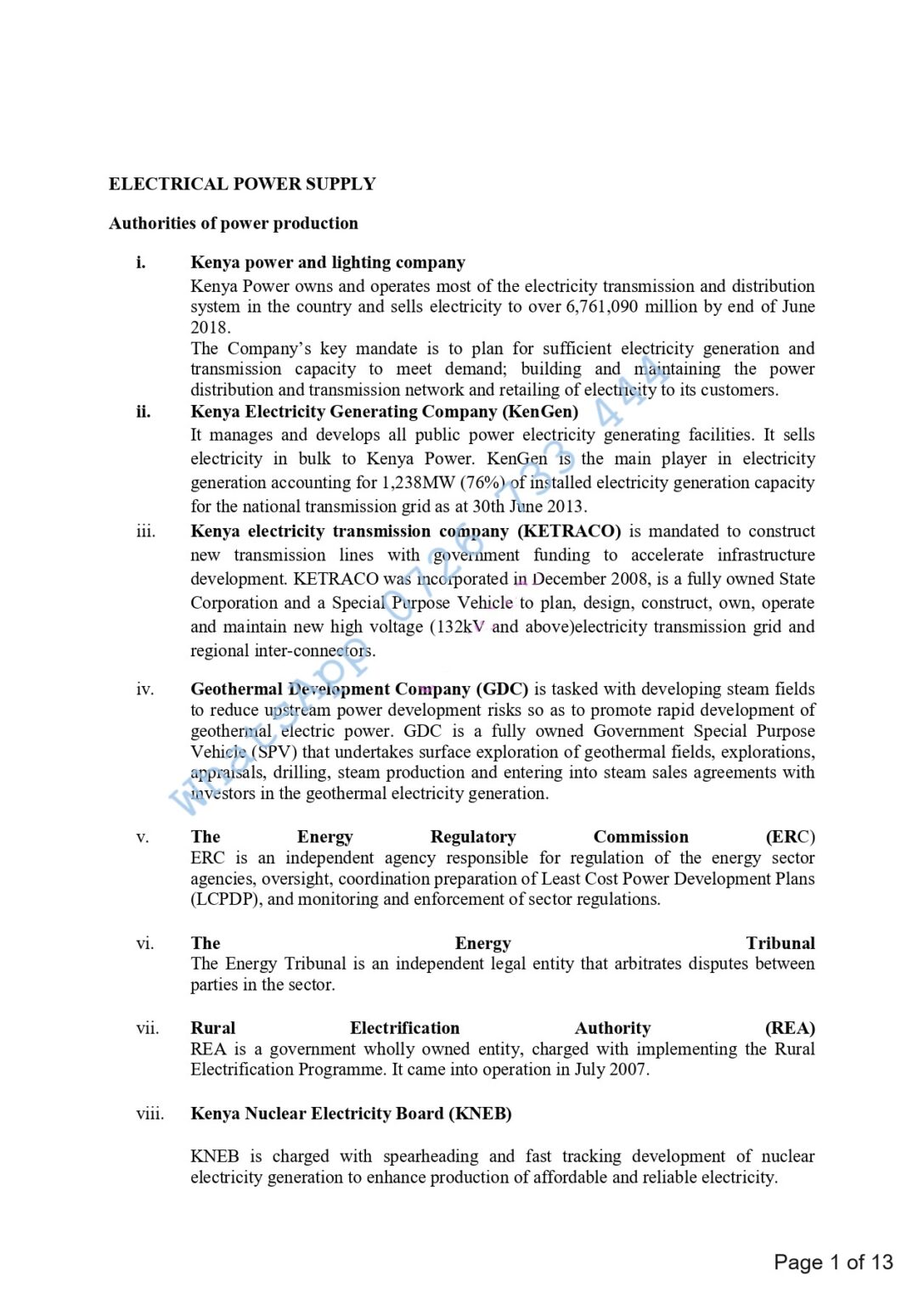Topic 3: Electrical Power Supply - KNEC notes and Revision materials