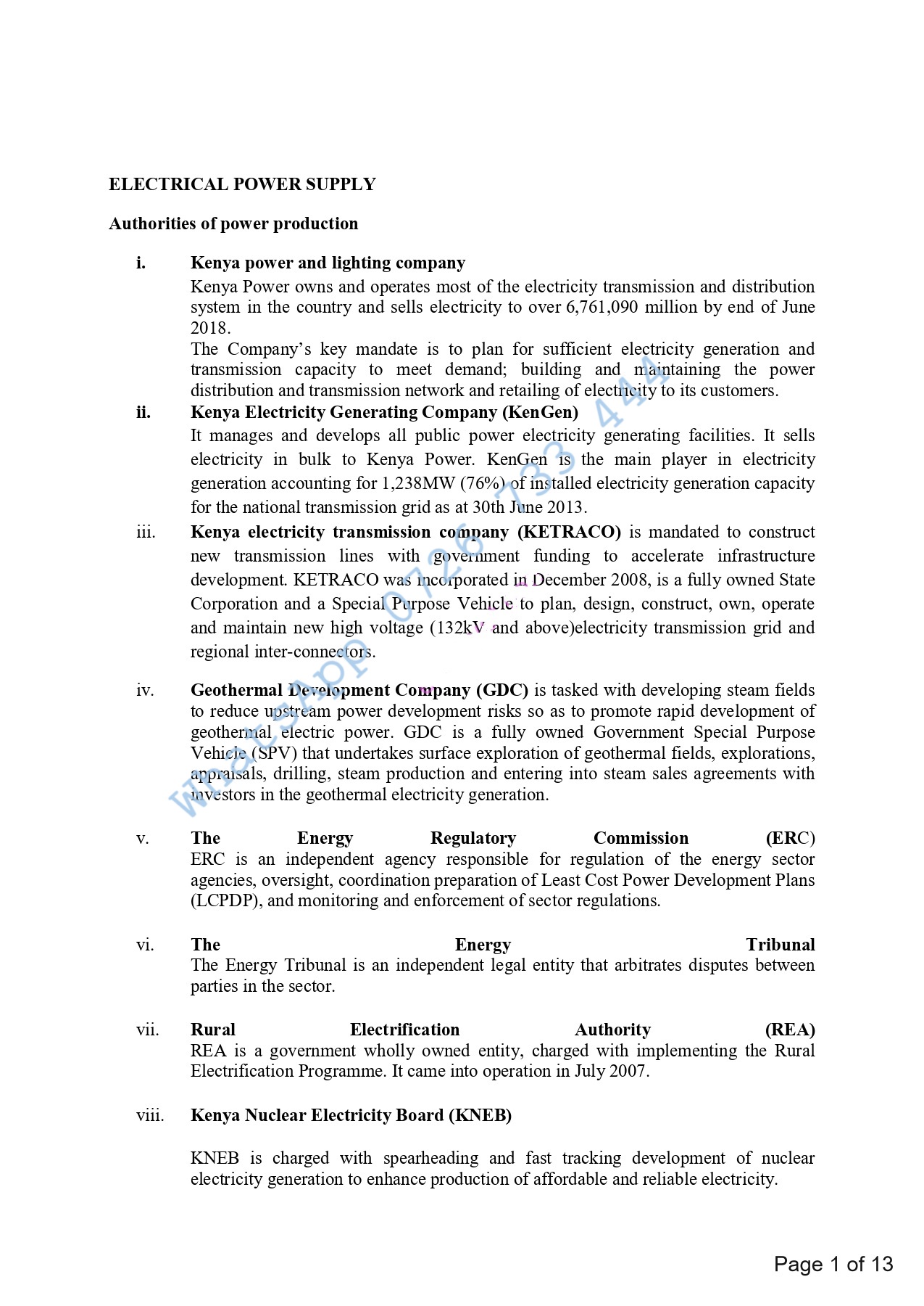 Topic 3 Electrical Power Supply KNEC notes and Revision materials